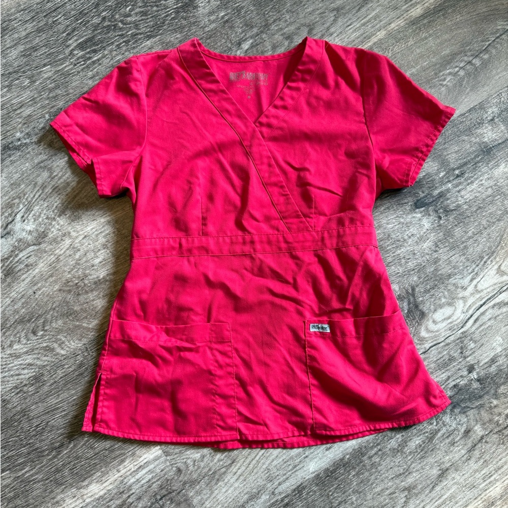 Grey's Anatomy Red Fitted Short Sleeve T-Shirt